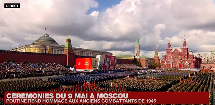 Parada militară din Piața Roșie, Moscova, 9 mai 2022 Sursa imaginii: Captură de ecran France24