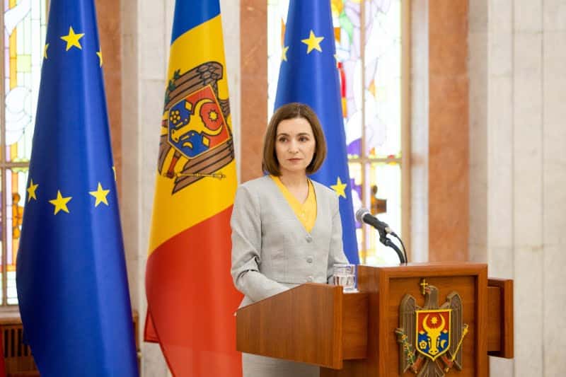 Maia Sandu, în mesajul către cetățeni, după decizia Consiliului European de a acorda Republicii Moldova statutul de țară candidată pentru aderarea la Uniunea Europeană. Foto Președinția Moldovei