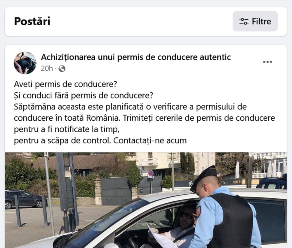 Escrocherie online cu permise auto fără examen