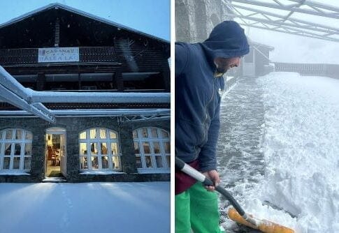 Prima ninsoare la Bâlea Lac. Utilajele de deszăpezire de la Districtul Bâlea au intervenit luni dimineață pentru curățarea carosabilului.