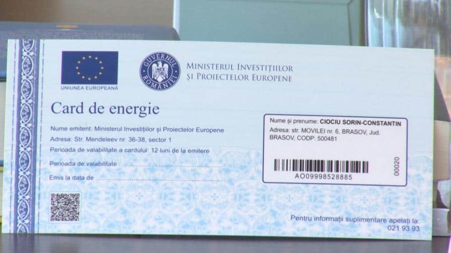 Banii neutilizați pot fi retrași de pe cardul de energie - sumele de bani rămase neutilizate pot fi încasate în numerar.