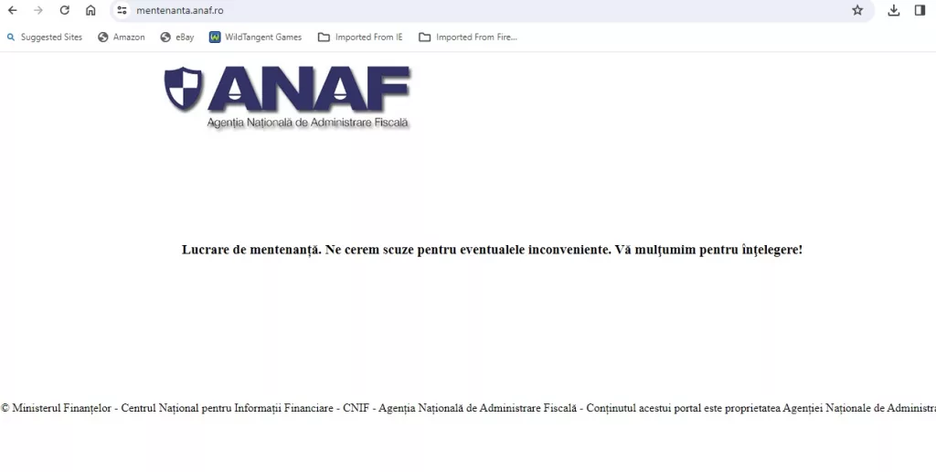 ANAF, în umbra tehnologiei. Site-ul instituției suferă de nefuncționalitate cronică - contribuabilii nu au putut accesa site-ul