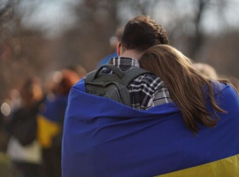 Marșuri de susținere a Ucrainei în marile orașe europene, la 2 ani de la începerea războiului (FOTO)