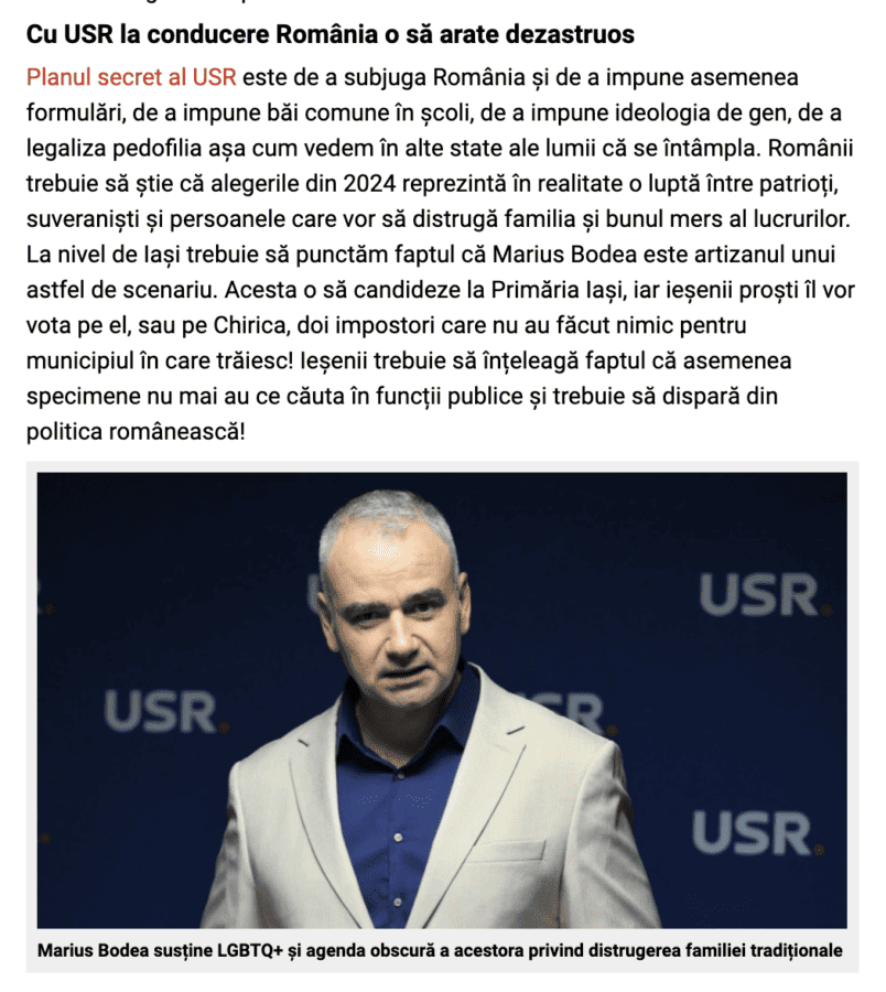 Campanie murdară la Iași împotriva USR. Atacul la Marius Bodea