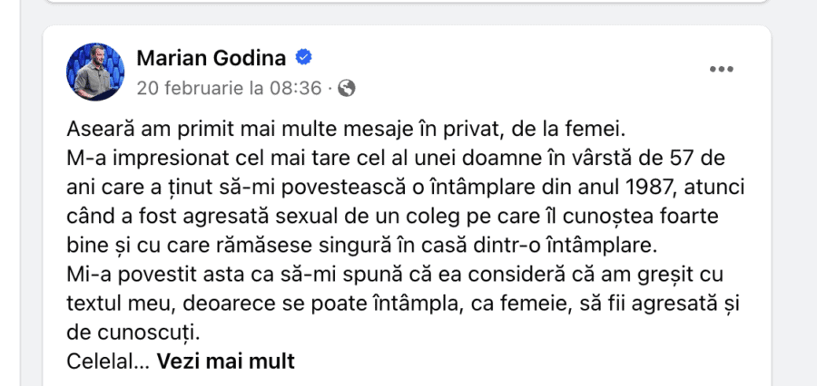 Bărbații se tem că feminismul este un atac la adresa lor. Reacția lui Marian Godină