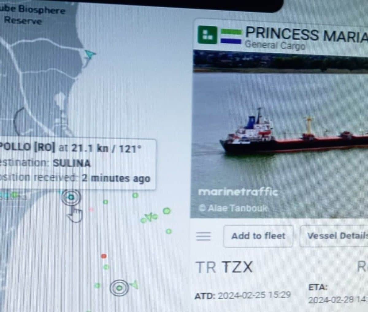 Incendiu la bordul unei nave din portul Sulina