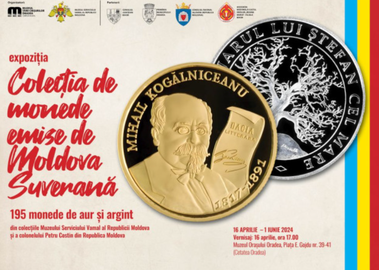 Orașul care îmbracă haine de sărbătoare: 105 ani de la eliberare. Marea sărbătoare dedicată eliberării orașului Oradea, începe pe 16 aprilie cu vernisajul expoziției „Colecția de monede emise de Moldova Suverană. 195 monede de aur și argint”, care va avea loc la ora 17.00, la Muzeul Orașului Oradea.