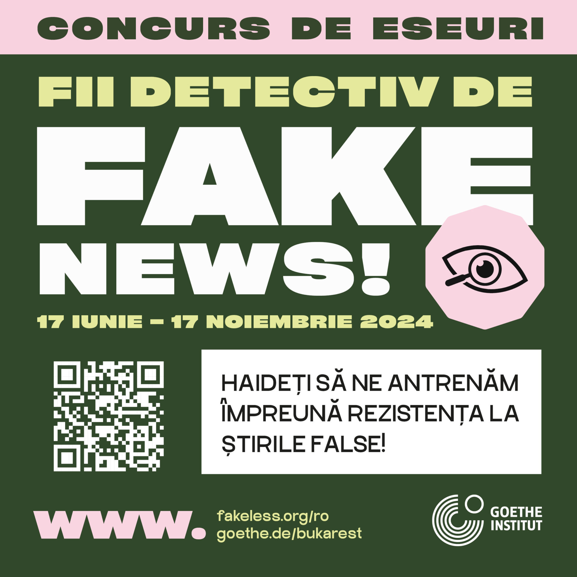 „Detectiv de fakenews”, un concurs de eseuri dedicat tinerilor. Institutul Goethe din București lansează competiția pentru elevii de liceu și studenții din România și Republica Moldova.