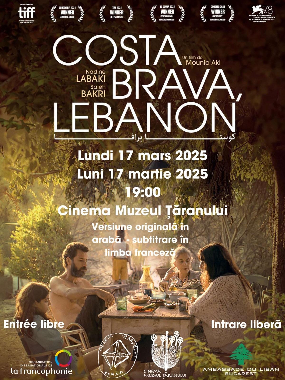 Francofonia celebrată prin filmul libanez Costa Brava, Lebanon la Muzeul Țăranului