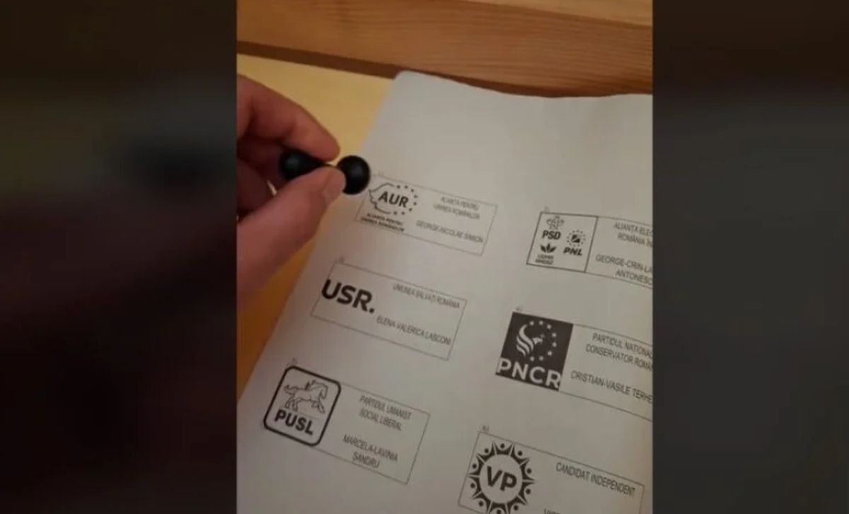 Fanii lui George Simion se filmează în timp ce votează. Un reprezentant AUR a făcut live pe TikTok din secția de vot