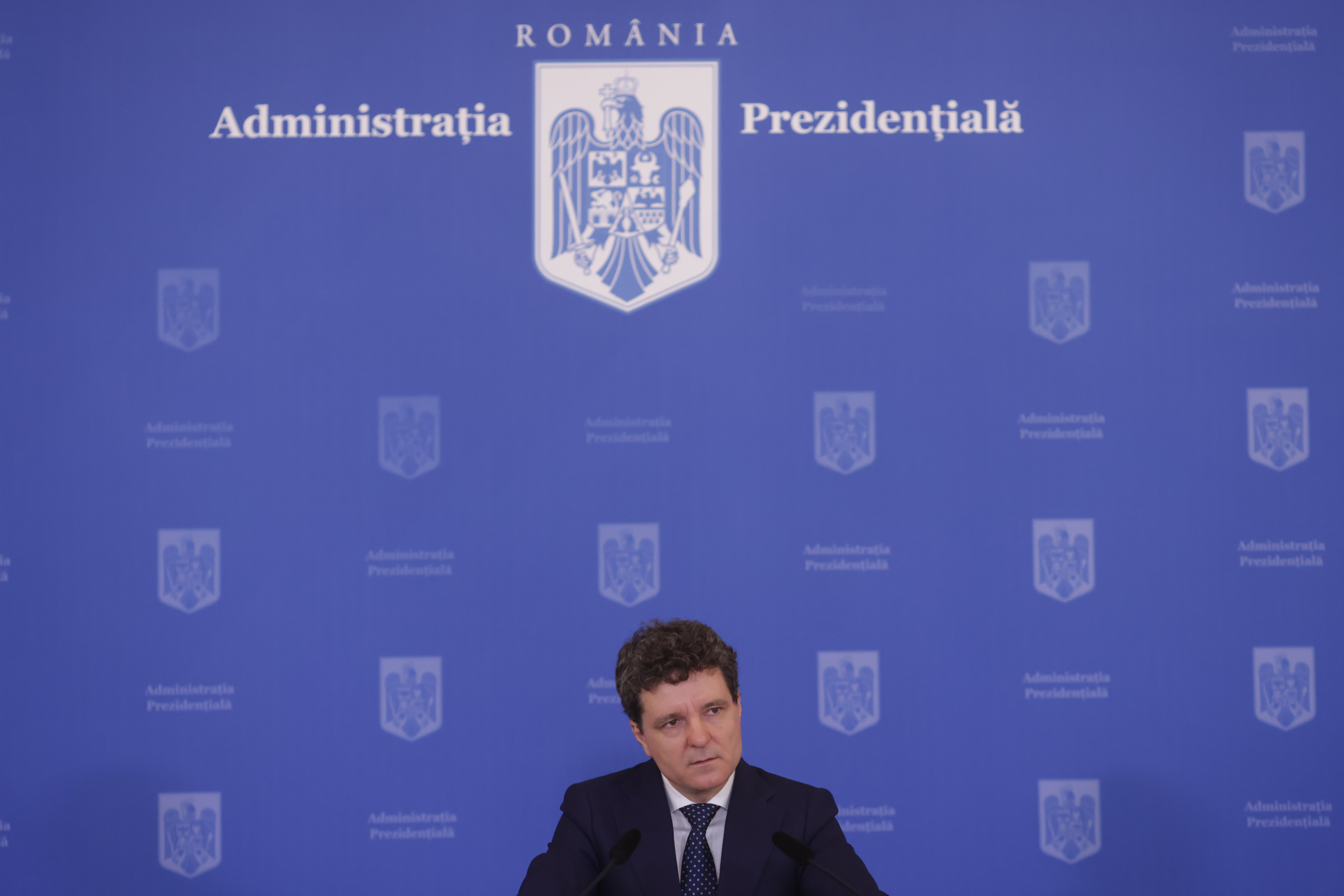 Nicușor Dan, președintele României, susține o conferință de presă la Palatul Cotroceni din București, 14 iulie 2025. Inquam Photos / George Călin