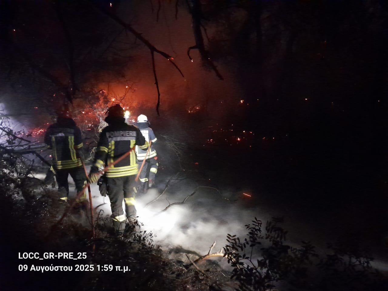 Pompierii români trimiși în Grecia au intervenit contra incendiilor din zona Palaia Fokaia, Attica de Est