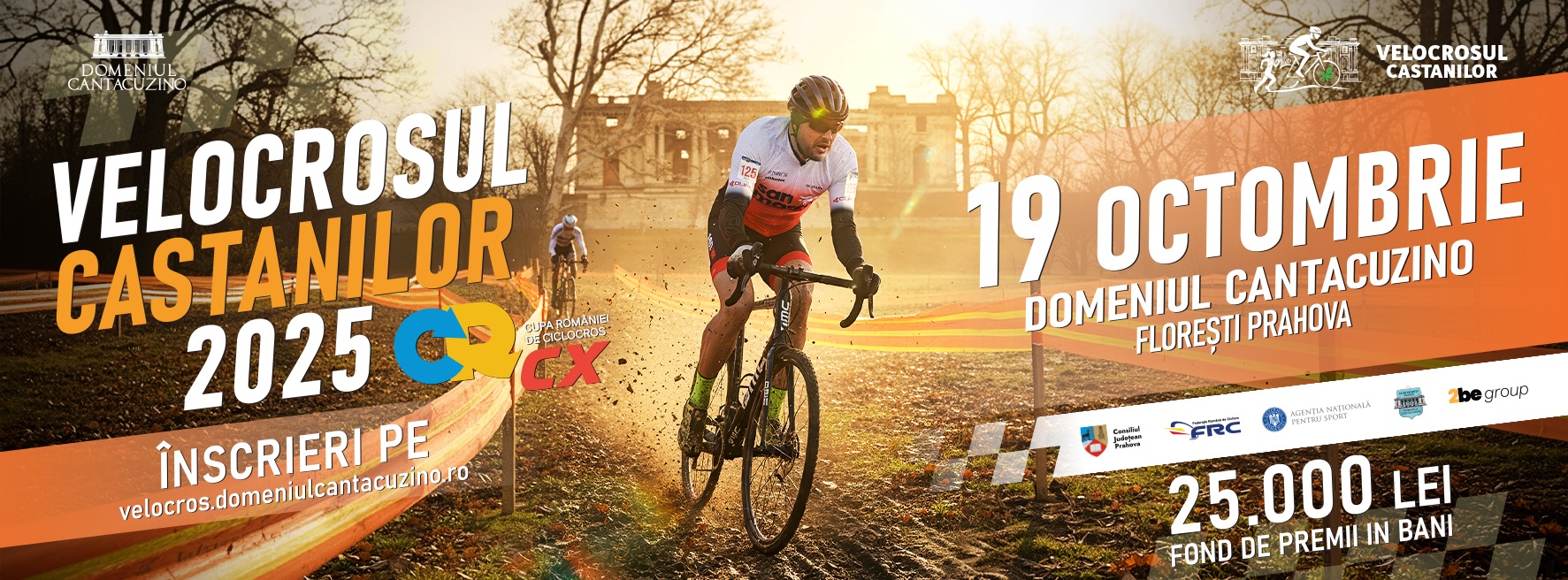 Velocrosul Castanilor 2025 – Ediția de Toamnă (a VII-a) - 19 octombrie. Etapa I din Cupa României la Ciclocros (CX) și o poartă deschisă pentru toți amatorii de bicicletă, la Domeniul Cantacuzino