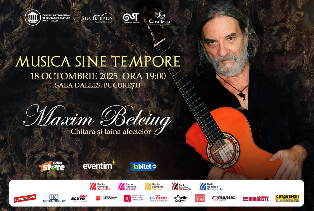 Chitaristul Maxim Belciug concertează la Sala Dalles, în deschiderea seriei de recitaluri Musica Sine Tempore