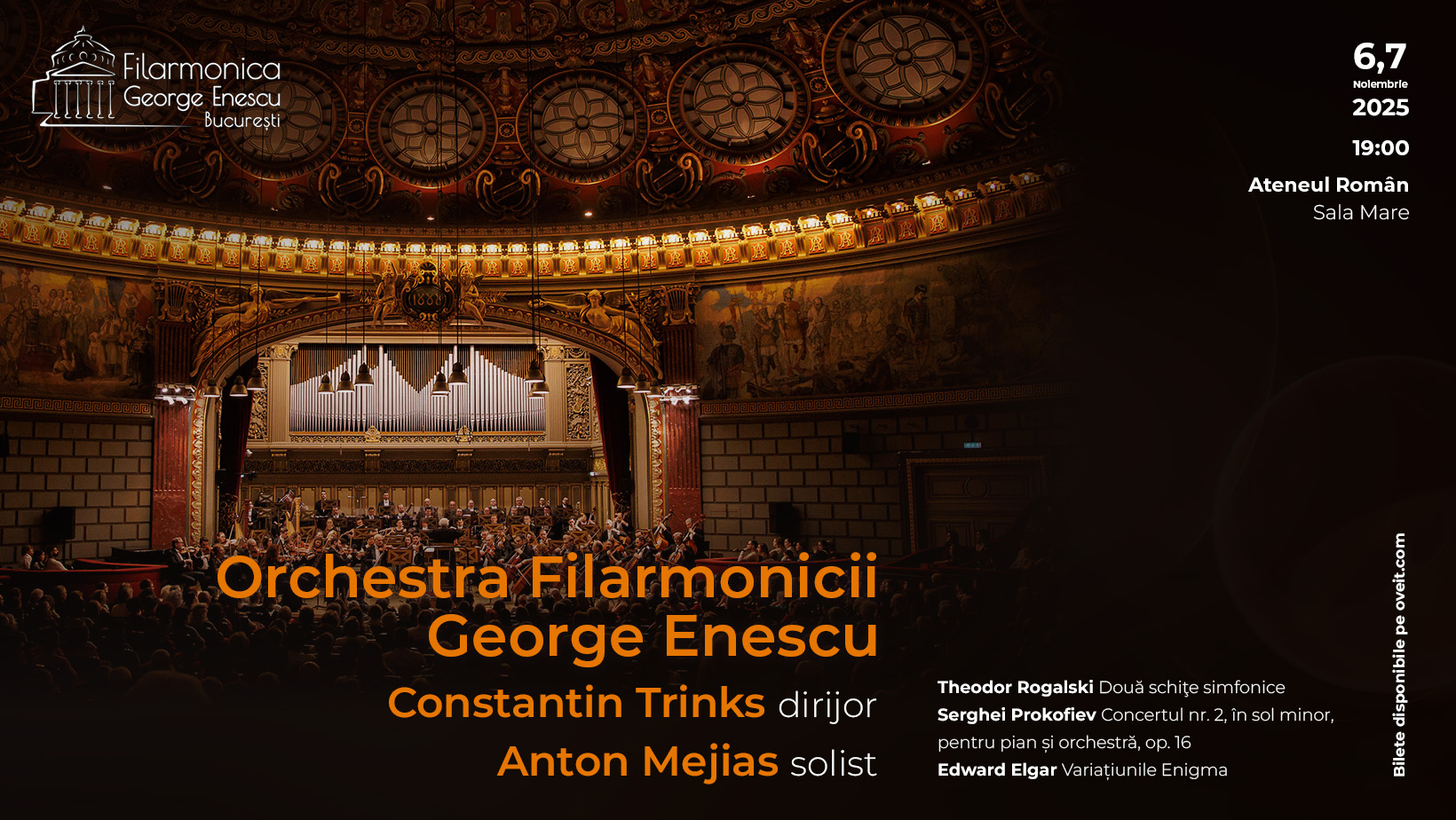 COMUNICAT DE PRESĂ. Constantin Trinks și Anton Mejias, invitați de prestigiu ai Filarmonicii George Enescu în concertele simfonice din 6 și 7 noiembrie