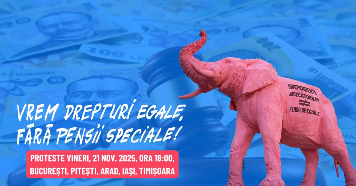 Mai multe organizații civice organizează un protest în Piața Victoriei din Capitală pentru o „reformă reală a pensiilor speciale”